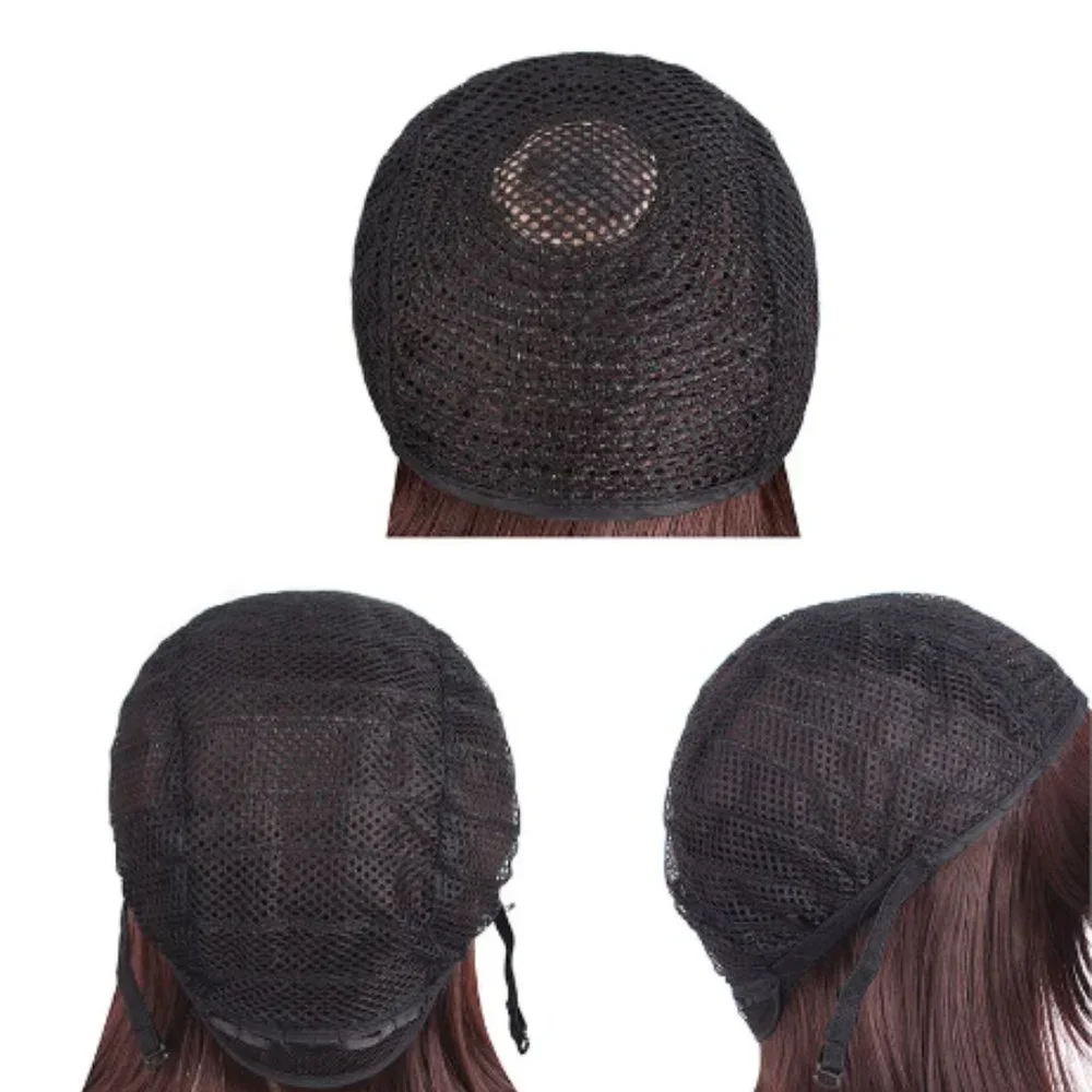 $FINAL$ 28 inch/70 cm Long Wavy Hair with Swept Bangs Mahongany Medium Brown - Picture 3 of 5